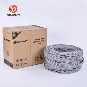 Simpact批发价格质量4p 24awg cat5e室内纯铜外部局域网电缆cat5e电缆每米价格