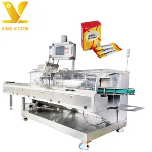 KV Automatic Detergent Powder Pill Cartoner Carton Box Packaging Encasing Machine With Conveyor