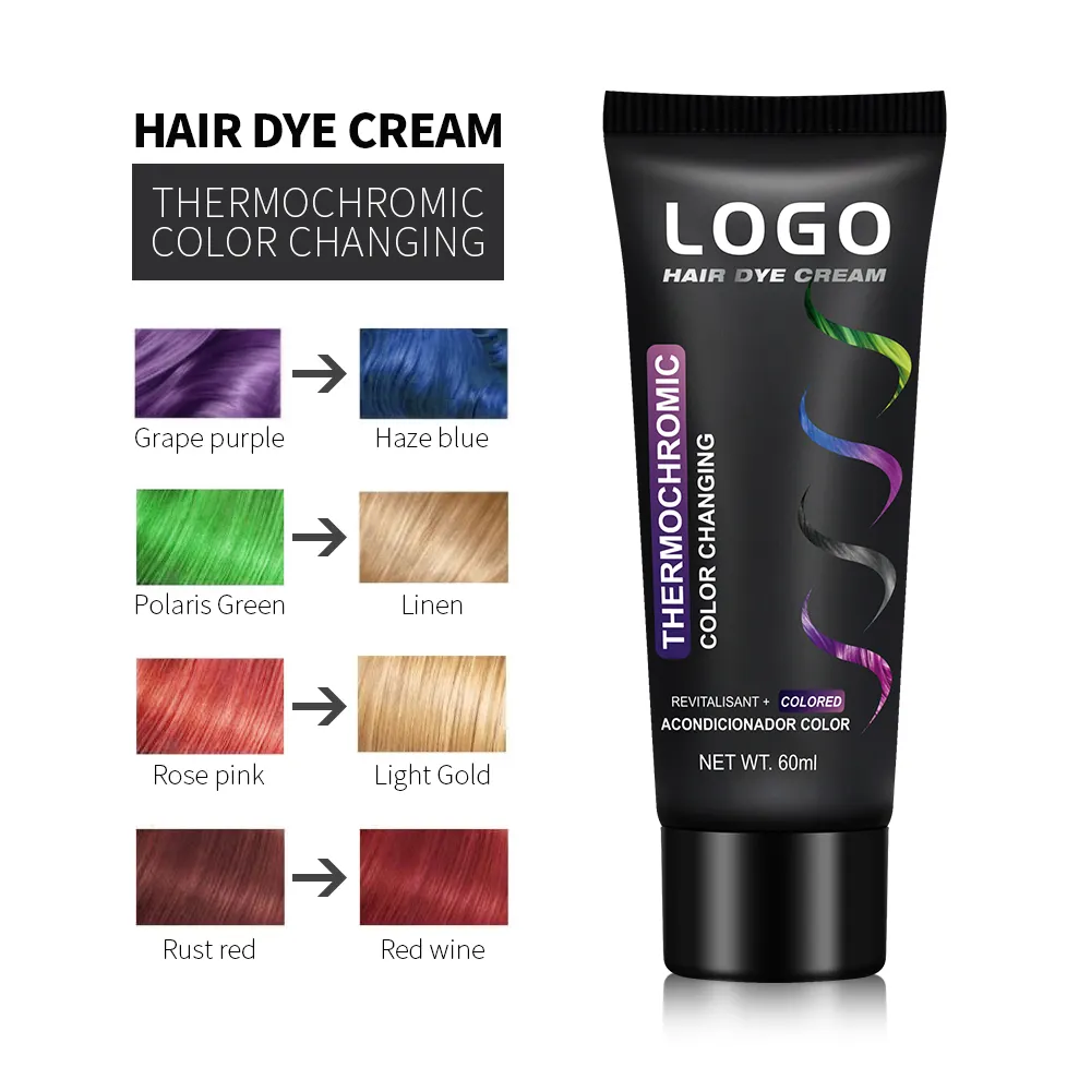 Long-Lasting Vibrant Color Magenta for Unisex Hair Color Thermochromic Colour Changing Hair Dye