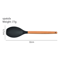 Spatule à manche en bois en silicone Spatule à crème Mélange de beurre Outils de cuisson Spatule en silicone Ustensiles de cuisine