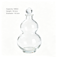 Bouteille de vin en verre transparent en forme de calebasse chinoise avec bouchon en verre pour vin de mûre, liqueur et brassage maison – Vente en gros