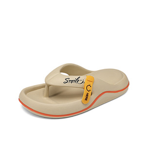Cushioned EVA Midsole & Outsole Flip Flops for Men Women Summer Outdoor Use White Tooth <b>Clip</b> Closure Adhesive Sole A685-2 - Product Image 2
