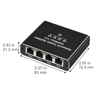 Divisor Ethernet Gigabit 1x4 con Adaptador de Corriente Tipo-C de 5V CC, Soporte de Red RJ45 de 1000Mbps para Transmisión de 100m en Hogar/Oficina