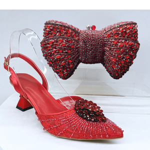 Bolso de Mano y Zapatos de Tacón Alto con Diamantes de Imitación para Mujer, Zapatos de Vestir Elegantes con Punta en Pico, Tacones de Aguja, Zapatos Elegantes para <span class=keywords><strong>Fiesta</strong></span> y Boda - Product Image 5