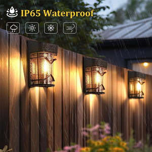 Lampes solaires murales LED cylindriques étanches pour jardin, clôture et terrasse - Product Image 1