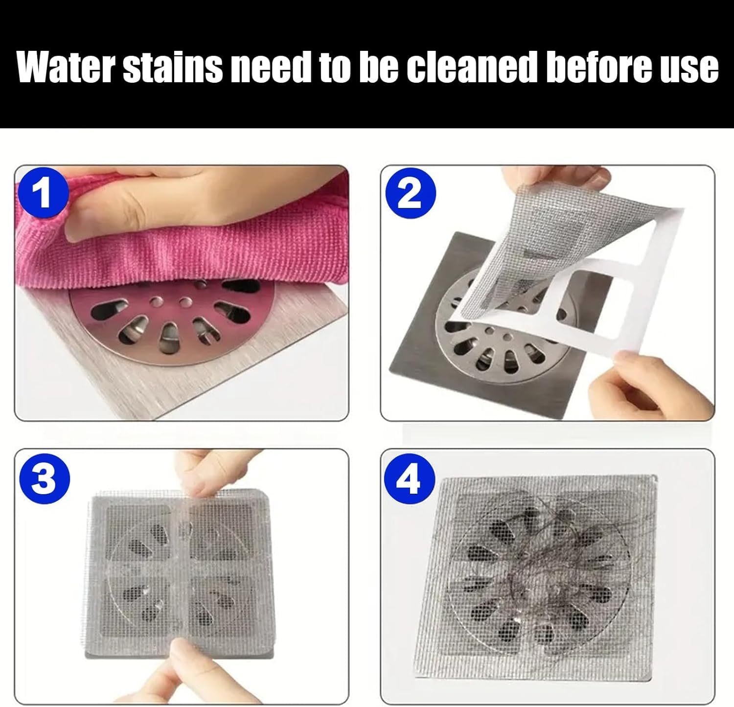 50pack Eco-Friendly Simple Metal Square 12*12*10cm Bathroom Drain Screen Laundry Shower Hair Catcher Mesh Floor Stickers · image 6