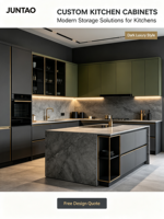 Meubles de cuisine avec cuisinière intégrée, comptoir, panneaux en bois massif multicouches, style américain, pour toute la maison