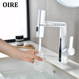 Thông Minh Kỹ thuật số LED hiển thị Thác Pull-out Chiều cao có thể điều chỉnh lưu vực vòi tap - Product Image 1