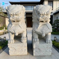 Statue de chien de garde en pierre de style moderne, sculptée à la main, design occidental, pour la maison, le jardin, le parc, taille personnalisée, sculpture d'art animalier naturel