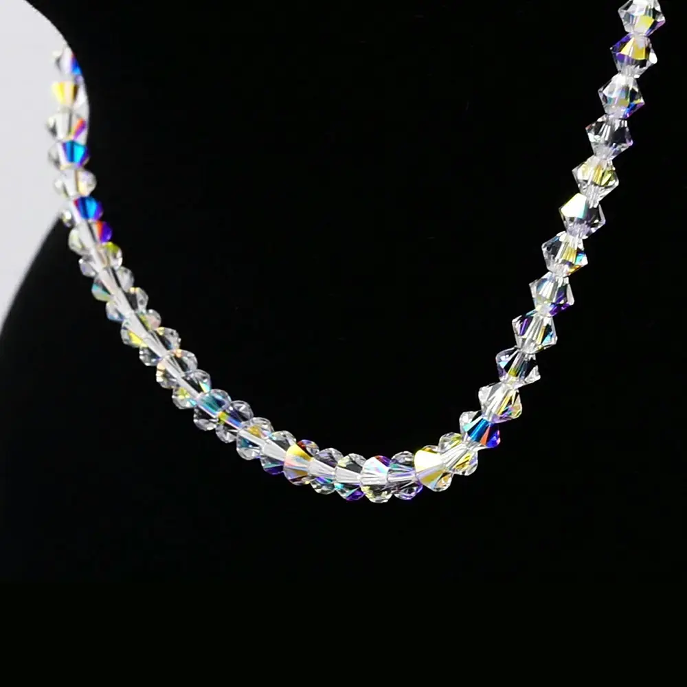 Rotolo di catena di cristallo naturale, collana di cristallo elegante di lusso In confezione