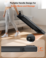 Tapis de marche pliable robuste avec poignée, capacité 300 lb, pour la maison et le bureau, machine de course portable