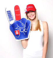 2026 En gros, pas cher, promotionnel, doigts en mousse EVA épais et de grande taille, forme personnalisée, mains de la victoire en mousse, mains en éponge pour l'encouragement
