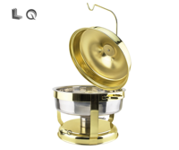 Nouveau design – Ensemble de réchauds de buffet en acier inoxydable or et argent, capacité 9L, chauffage à la vapeur, contrôle automatique de la température