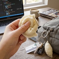 Porte-clés réaliste en TPR souple en forme de dumpling, jouet anti-stress, pendentif alimentaire mignon, breloque de sac à dos, cadeau de vacances pour étudiant