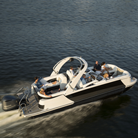 Bateau-maison ponton Ecocampor 2026, nouveau design, 22 pieds, pour la vie en famille, maison flottante, bateau ponton en aluminium soudé