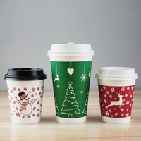 Vaso de Café Desechable de Doble Pared, Impermeable, de Papel, 8oz/12oz, Impresión Personalizada, Ecológico, Compostable, Biodegradable, para Cafetería