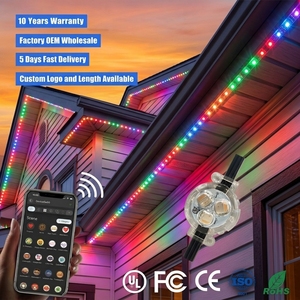 Luces Decorativas Navideñas RGBW de Alto Brillo, 12V 24V 36V, para Exteriores, 400 pies 500 pies, IP68, Luces Permanentes para Aleros, para el Hogar - Product Image 1