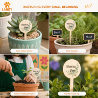 Étiquettes pour plantes en bois de pin naturel, design « Regardez-moi grandir », marqueurs de jardin écologiques en bois pour la décoration intérieure des plantes succulentes
