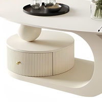 Table basse ovale en pierre frittée de style italien, minimaliste, luxe léger, pour salon, petit appartement, mobilier de maison moderne, combinaison