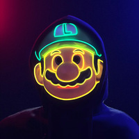Masques lumineux à LED Mario Super Mario, dessin animé, jeu, anime, fête costumée