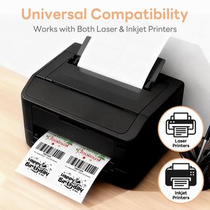 Etiquetas de dirección de 2"x4" con adhesivo fuerte, 1000 etiquetas, 100 hojas, fáciles de aplicar, impresión láser e inyección de tinta para envíos de paquetes. - Product Image 3