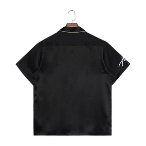 Design personalizzato di alta qualità in seta Slim Fit manica <span class=keywords><strong>corta</strong></span> Casual <span class=keywords><strong>camicia</strong></span> Color-blocco per gli uomini traspirante per l'estate - Product Image 2