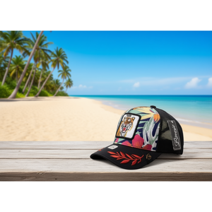 Casquette Trucker Bonnie Ajustable en Maille à 6 Panneaux, Broderie Tendance, Imprimé Animal, Unisexe, Printemps-Été, Décontractée - Product Image 2