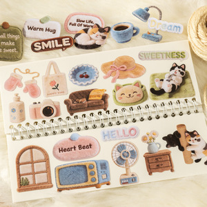 Lot de 30 autocollants rigides auto-adhésifs, autocollants découpés à l'emporte-pièce sur le thème de la maison en peluche pour embellissement de collages DIY - Product Image 3