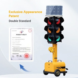 Khẩn cấp đường giao thông di động tín hiệu đèn semaforos 300mm 400mm màu đỏ màu xanh lá cây màu vàng LED năng lượng mặt trời Powered di động giao thông ánh sáng - Product Image 4