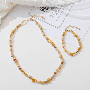 Joyería de moda color amarillo púrpura gargantilla de piedra natural irregular ágata collar de cuentas de jade - Product Image 1