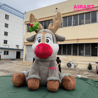 Cheval en peluche publicitaire de Noël pour accessoires de scène, ballon gonflable promotionnel personnalisé en forme de cheval pour la décoration de parcs d'attractions