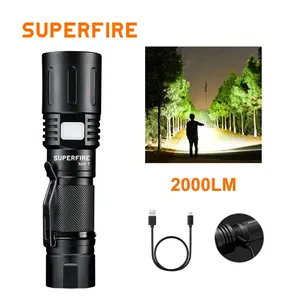 Powerful Rechargeable LED Flashlights Torch EDC Flashlight Waterproof Hunting Tactical 18650 Battery Flashlight