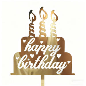 Elegante Decorazione per <span class=keywords><strong>Torta</strong></span> di Compleanno Incisa al Laser e Insegna Decorativa per Feste e Anniversari - Product Image 6