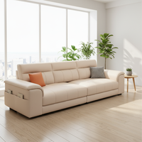 Nouveau canapé trois places en tissu, style crème français, technologie de pointe, pour petit appartement, salon moderne et simple, combinaison modulable en tissu