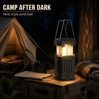 Lanterne de camping solaire à manivelle LED, batterie externe 5000 mAh, lumière d'urgence rechargeable pour tente, vente en gros