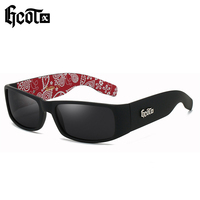 GCOTX Lunettes de soleil de moto tendance pour hommes Lunettes de soleil polarisées rectangulaires Hip Hop Fashion West Coast Style Lunettes de soleil G662