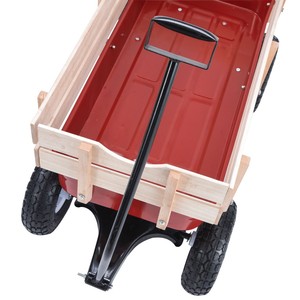 Carro <span class=keywords><strong>de</strong></span> acero clásico para niños, carro <span class=keywords><strong>de</strong></span> <span class=keywords><strong>madera</strong></span> para playa, jardín, patio, carro infantil <span class=keywords><strong>con</strong></span> rueda neumática todo terreno - Product Image 5