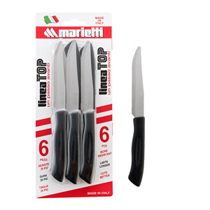 Cuchillo de mesa Marietti Top, paquete de 6, hoja dentada, doble afilado - Product Image 1