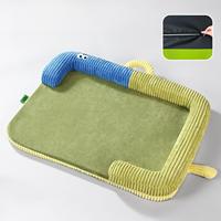 Lit pour chat et chien PKY en soie glacée rafraîchissante d'été, vente en gros, nid respirant pour animaux de compagnie, oreiller en coton PP, bord antidérapant, motif poire de dessin animé
