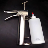 Pistolet à sauce pour burger en acier inoxydable, presse-sauce pour salade, distributeur de sauce pour hamburger avec bouteilles et seaux