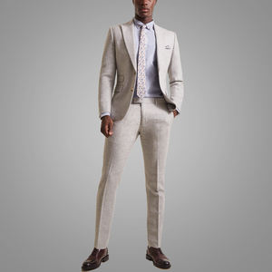 Signore Slim Fit Luce Grigio A Spina di Pesce Tweed Formale Abiti da <span class=keywords><strong>uomo</strong></span> di Affari 3 pezzi Dei Vestiti Set per Gli Uomini - Product Image 2