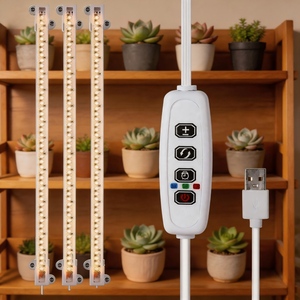   Bandes lumineuses LED rouges et bleues pour la croissance des plantes, avec minuterie automatique, spectre complet, pour plantes d'intérieur et ornementales de bureau - Product Image 1