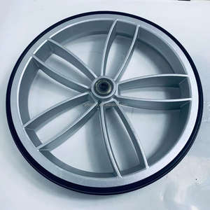 9 inch velho caminhante roda cubo plástico e <span class=keywords><strong>pu</strong></span> pneu roda para cadeira de rodas rodízio - Product Image 4