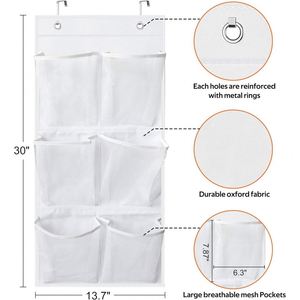 Space-Saving Quick-<b>Drying</b> Mesh 6-Pocket Shower Organizer, for Bathroom Toiletries & Cruise Ship Essentials Storage - Product Image 6