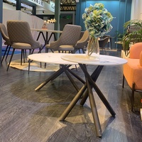 Table basse ronde en verre de luxe moderne nordique avec meubles de maison en marbre pour salon, salle à manger et cuisine à bas prix