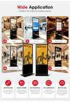 Layar Digital Signage Interaktif Vertikal Totem43/49 4K Touch Panel IPS NFC Terintegrasi CMS LCD Kiosk