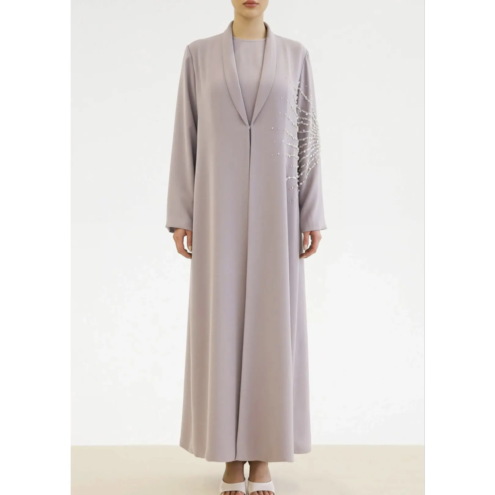 2023 nuovo modesto ed elegante ricamo paillettes islamico ultimo islamico manica lunga Abaya Dubai design