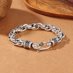 Bracciale semplice da uomo in acciaio inossidabile bracciale con ciondolo da bambino bracciale semplice da uomo a catena - Product Image 3
