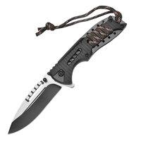 Couteau de poche avec manche en paracorde, couteau pliant multifonctionnel pour la survie et le camping