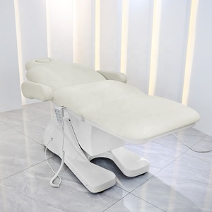 Verstellbarer Exquisiter Wimpern- und Tattoo-Stuhl, Behandlungsliege aus weißem PVC-Material, Kosmetikliege mit 4 Motoren, Beauty- und Massagemöbel - Product Image 4